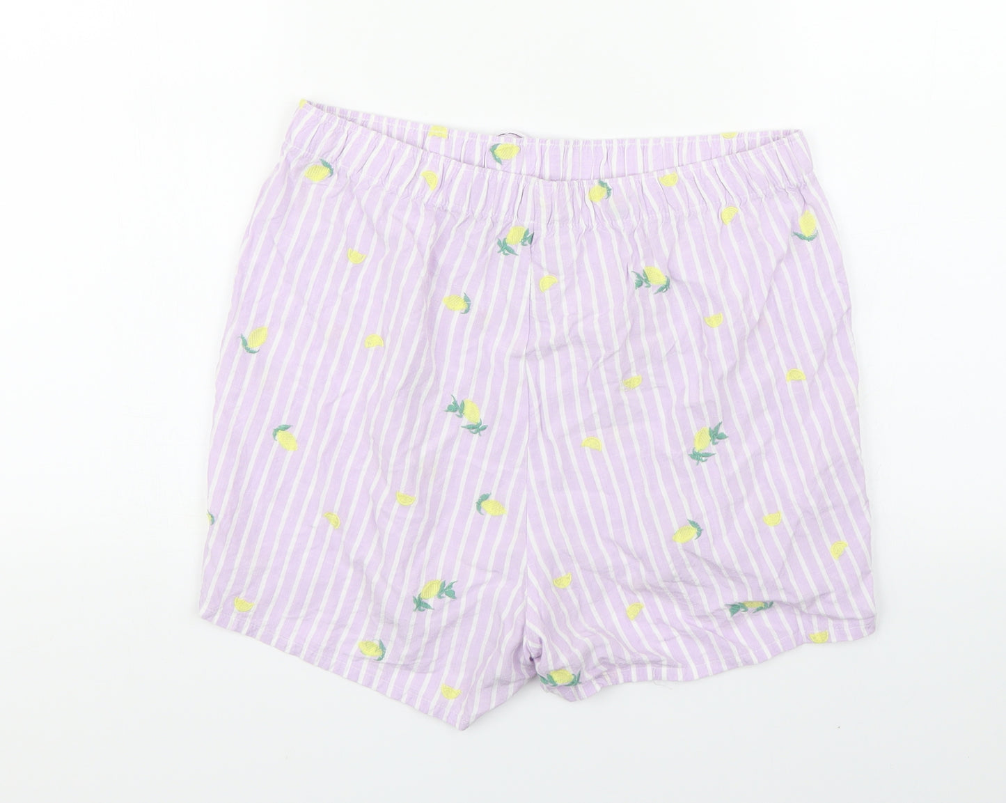 Nutmeg Womens Purple Striped  Chino Shorts Size 12