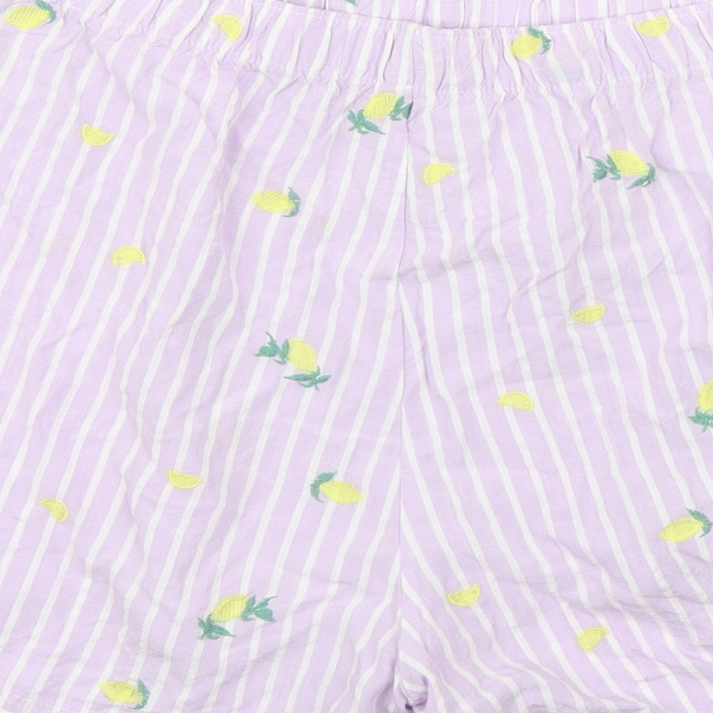 Nutmeg Womens Purple Striped  Chino Shorts Size 12