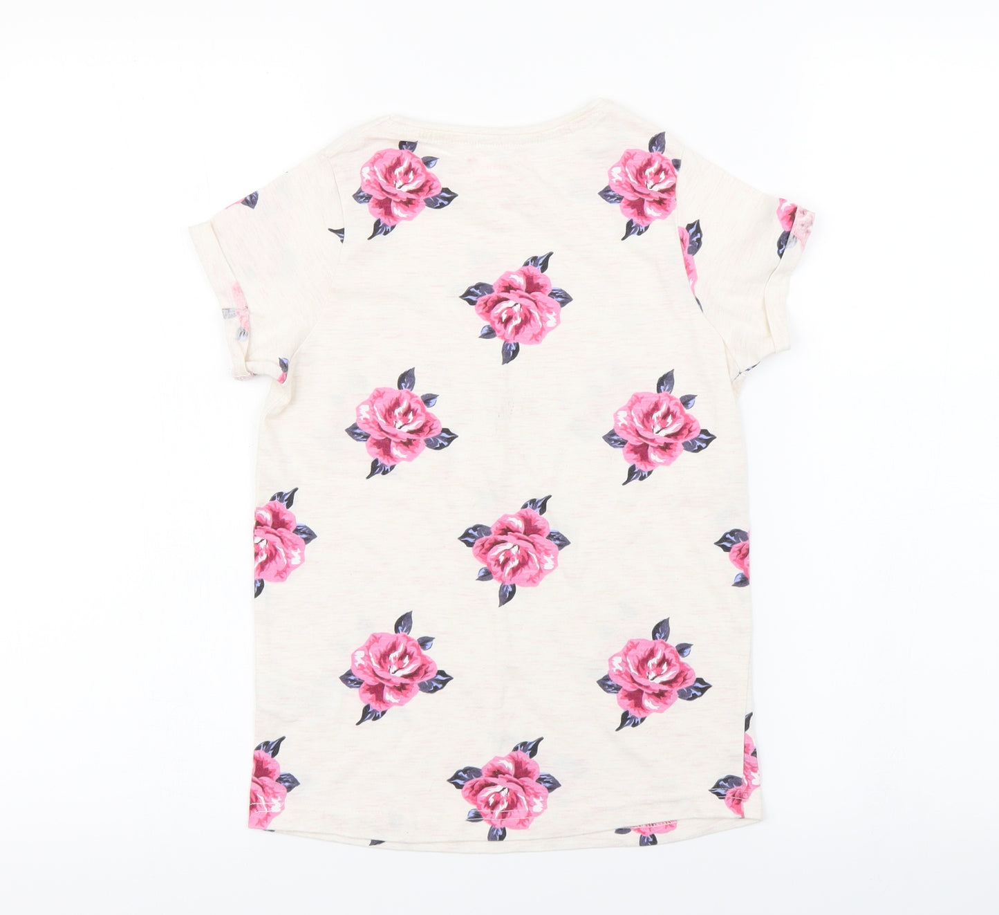 Primark Girls White Floral  Basic T-Shirt Size 11 Years