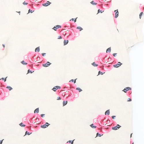 Primark Girls White Floral  Basic T-Shirt Size 11 Years