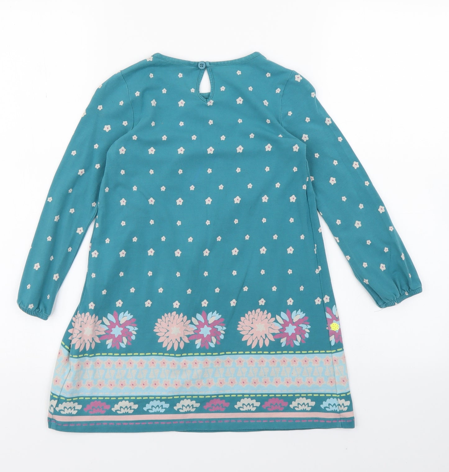 jhon lewis Girls Blue Floral  A-Line  Size 6 Years