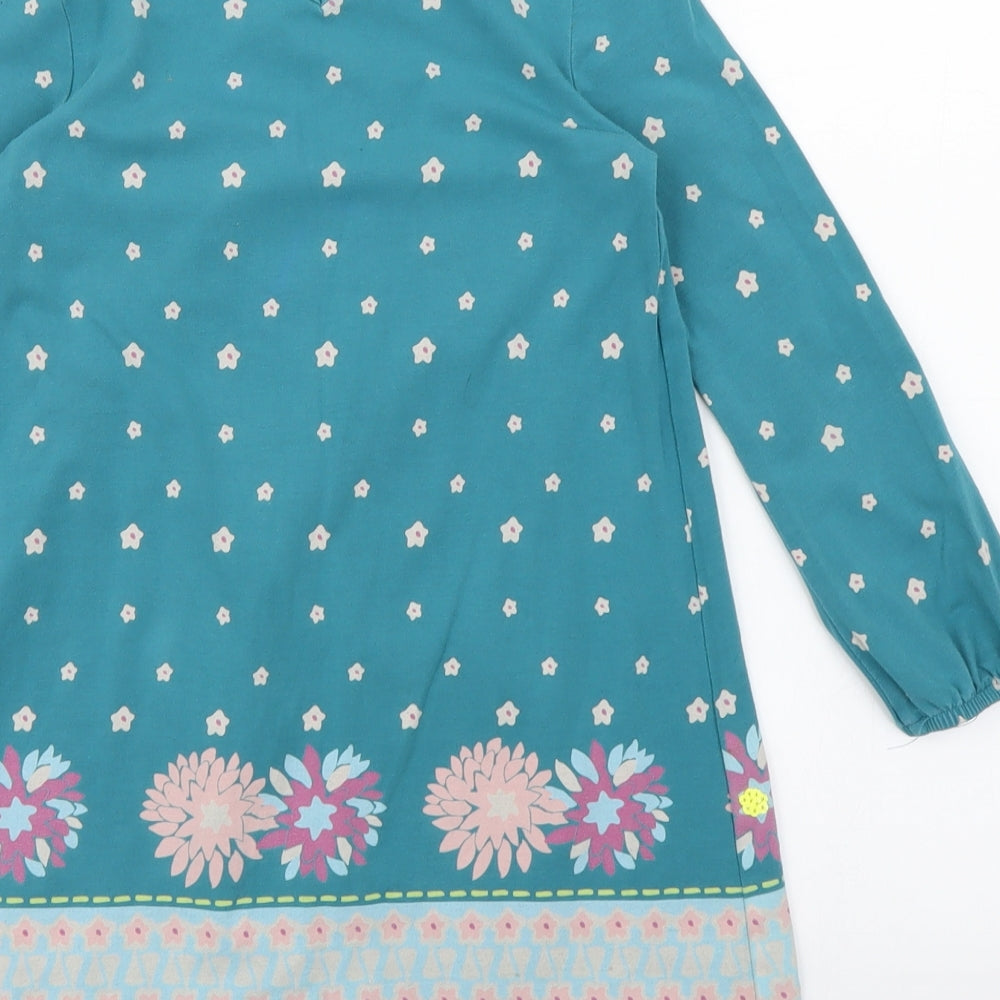 jhon lewis Girls Blue Floral  A-Line  Size 6 Years