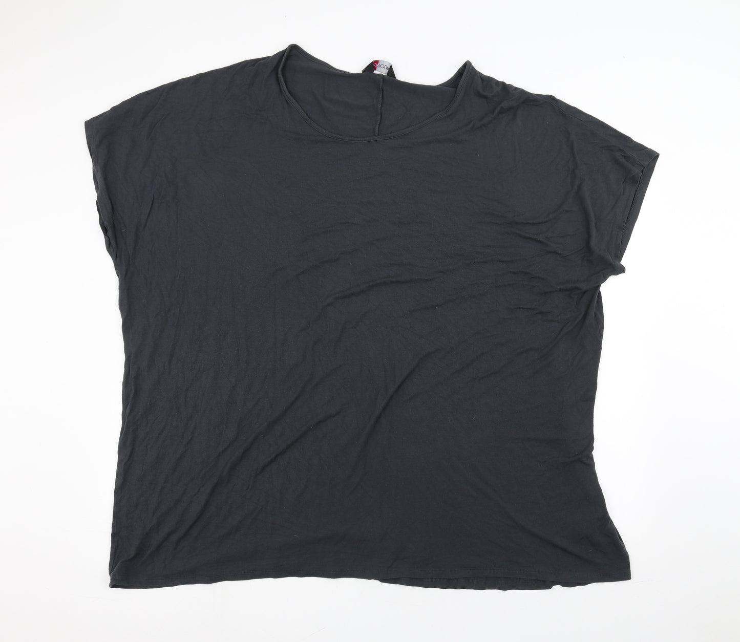 Yours Womens Black   Basic T-Shirt Size 26