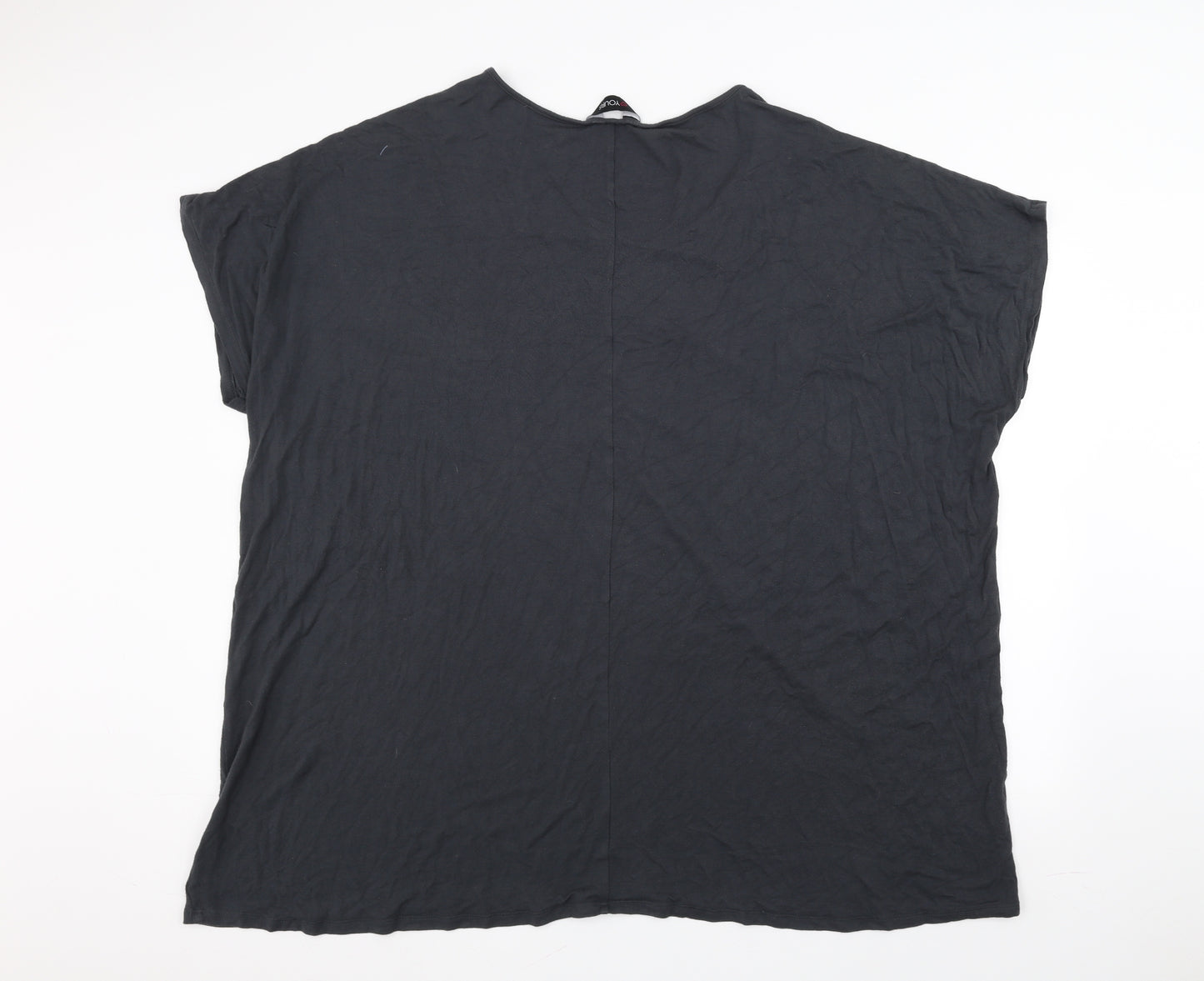 Yours Womens Black   Basic T-Shirt Size 26