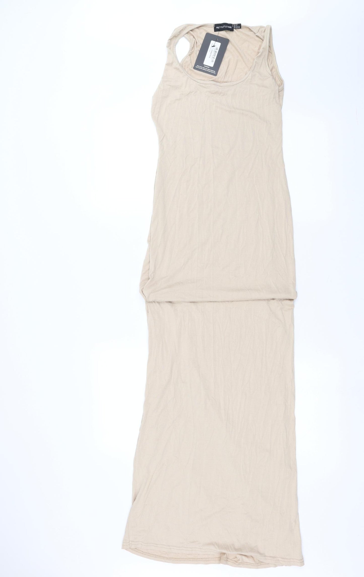 PRETTYLITTLETHING Womens Brown   Pencil Dress  Size 10