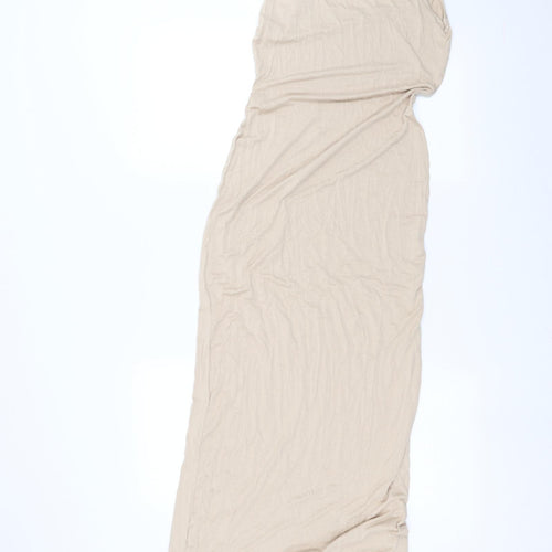 PRETTYLITTLETHING Womens Brown   Pencil Dress  Size 10