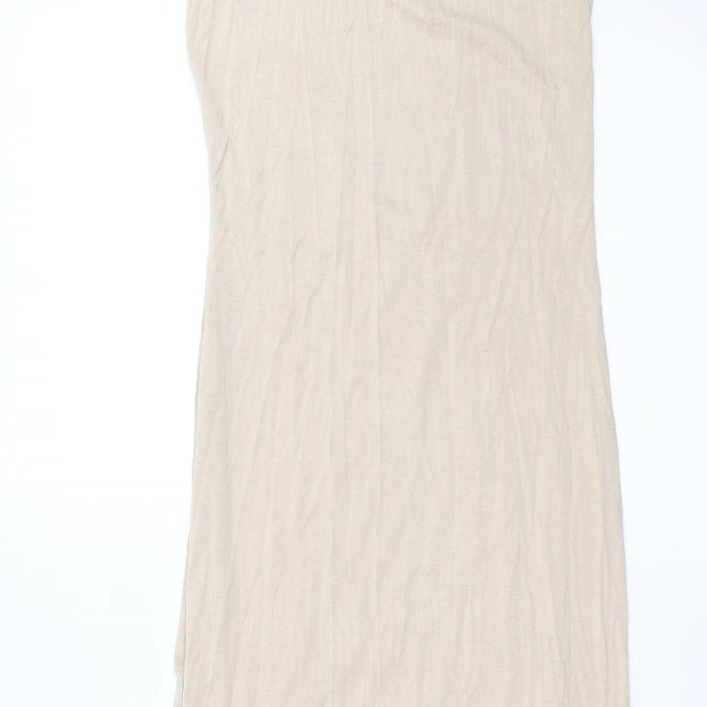 PRETTYLITTLETHING Womens Brown   Pencil Dress  Size 10