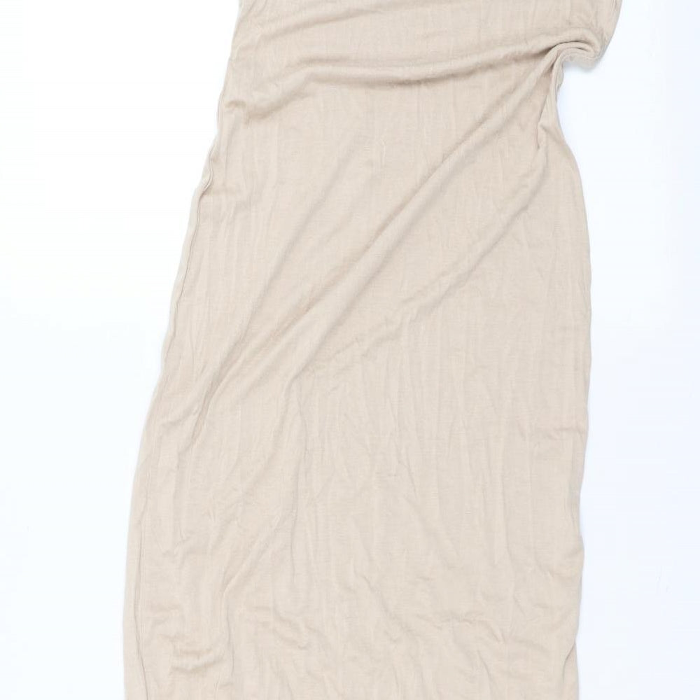 PRETTYLITTLETHING Womens Brown   Pencil Dress  Size 10