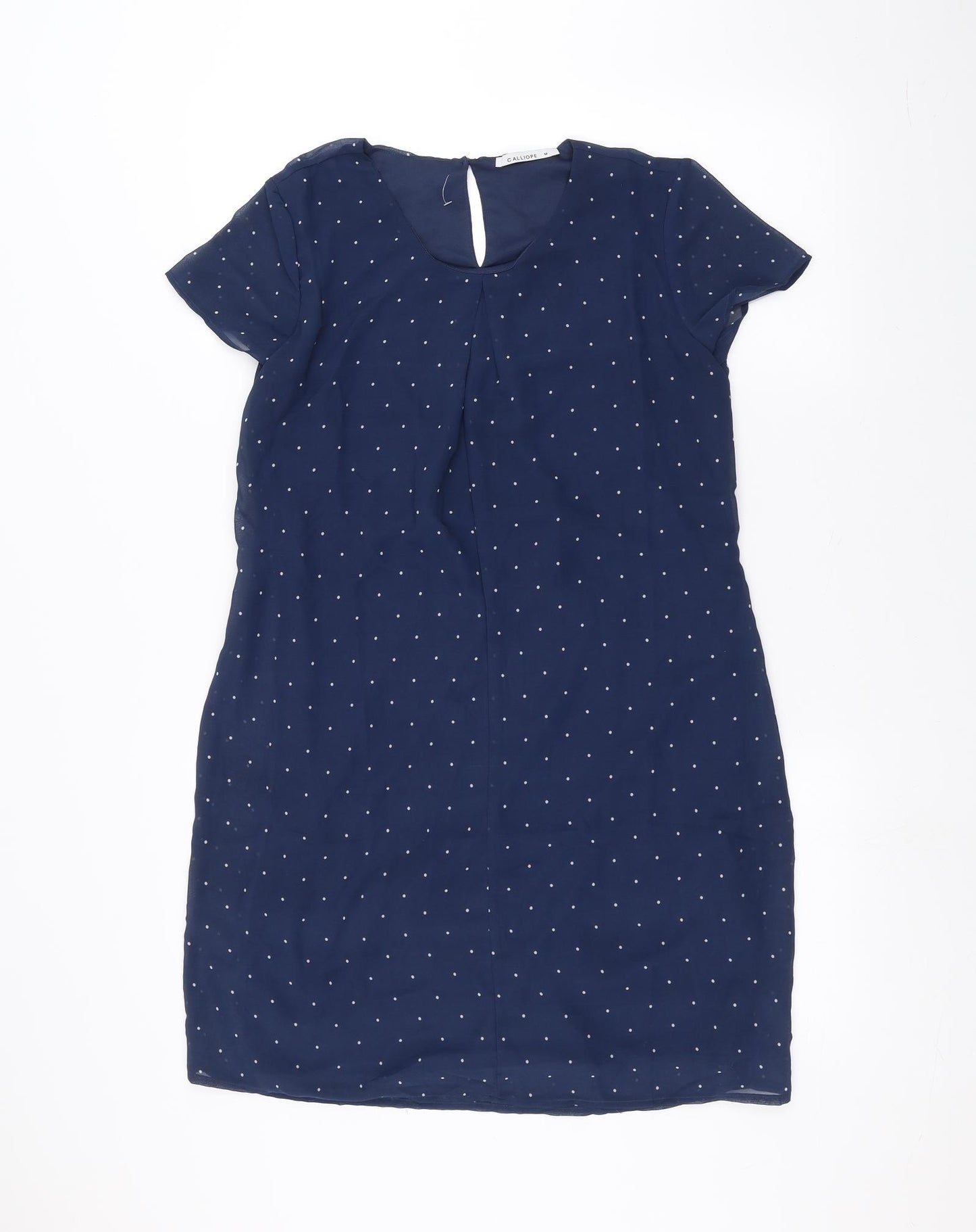 Calliope Womens Blue Polka Dot  Basic T-Shirt Size M