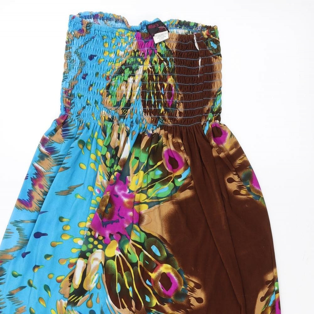 whats hot Womens Blue Floral  A-Line  Size XL