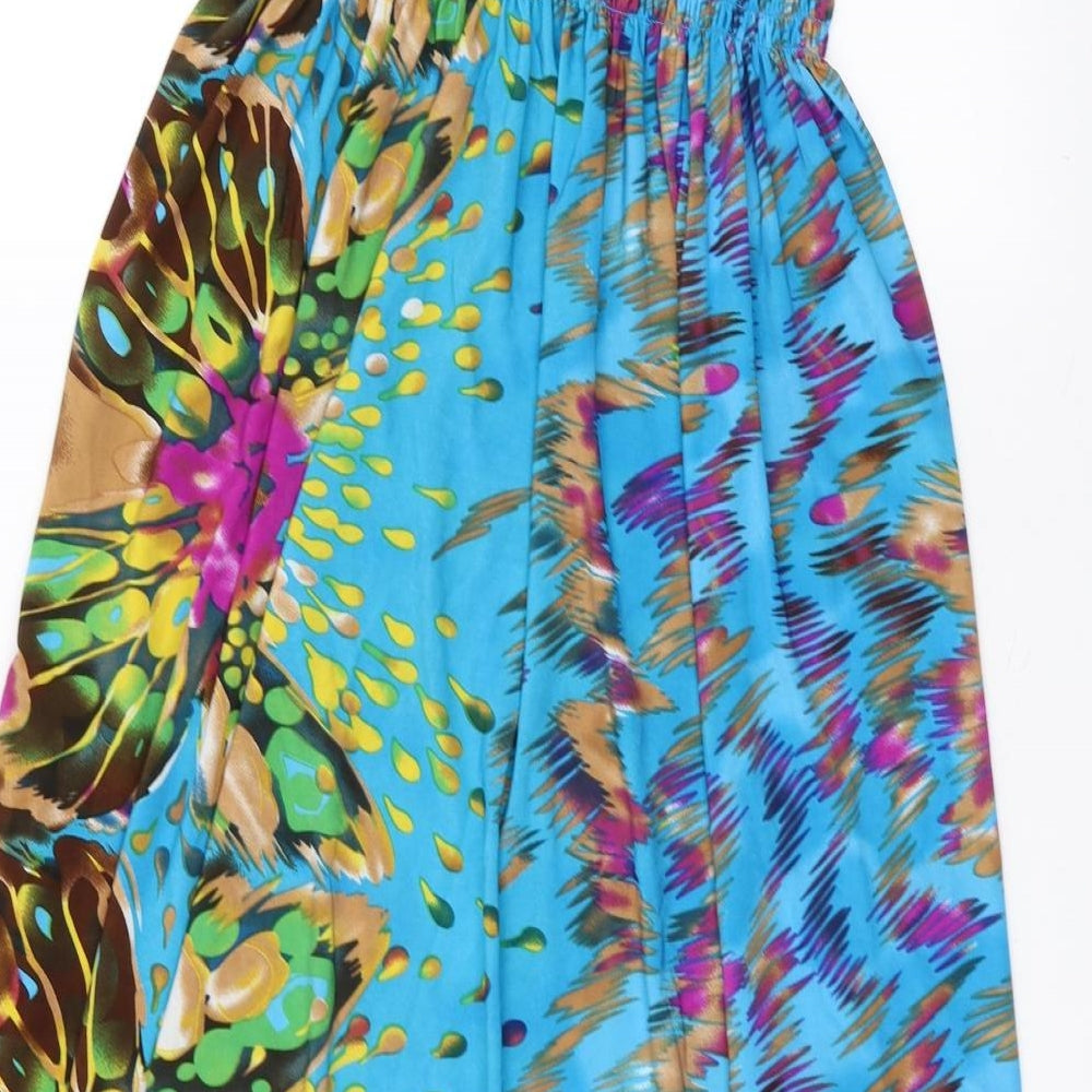 whats hot Womens Blue Floral  A-Line  Size XL
