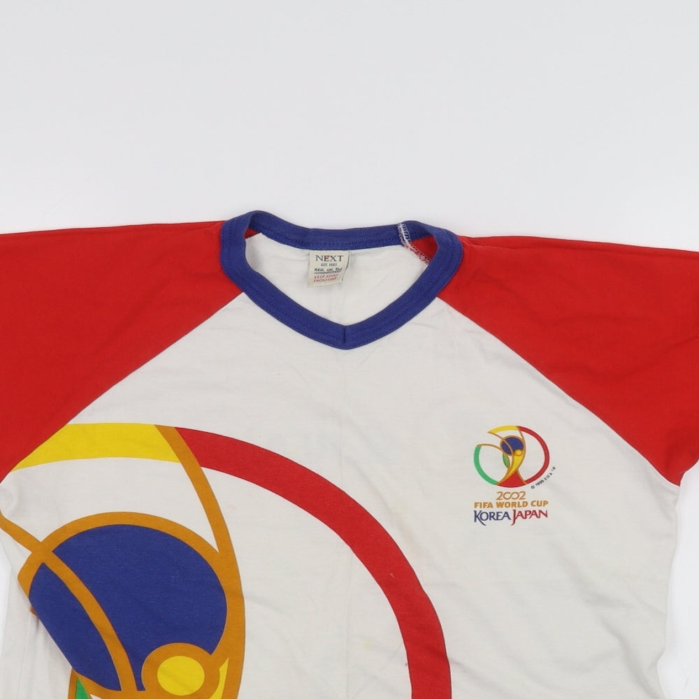 NEXT Boys White   Basic T-Shirt Size 9-10 Years  - 2002 World Cup