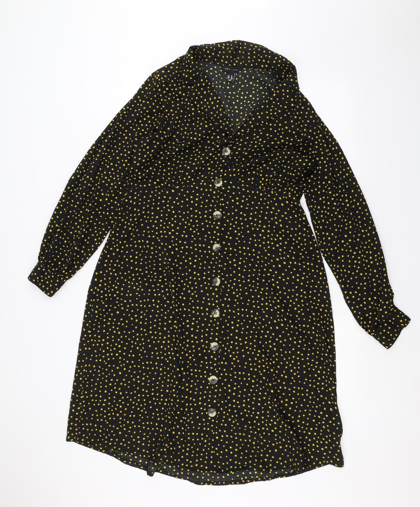 New Look Womens Black Polka Dot  A-Line  Size 16