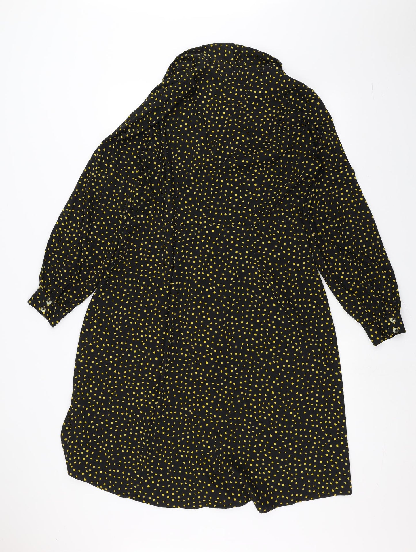 New Look Womens Black Polka Dot  A-Line  Size 16