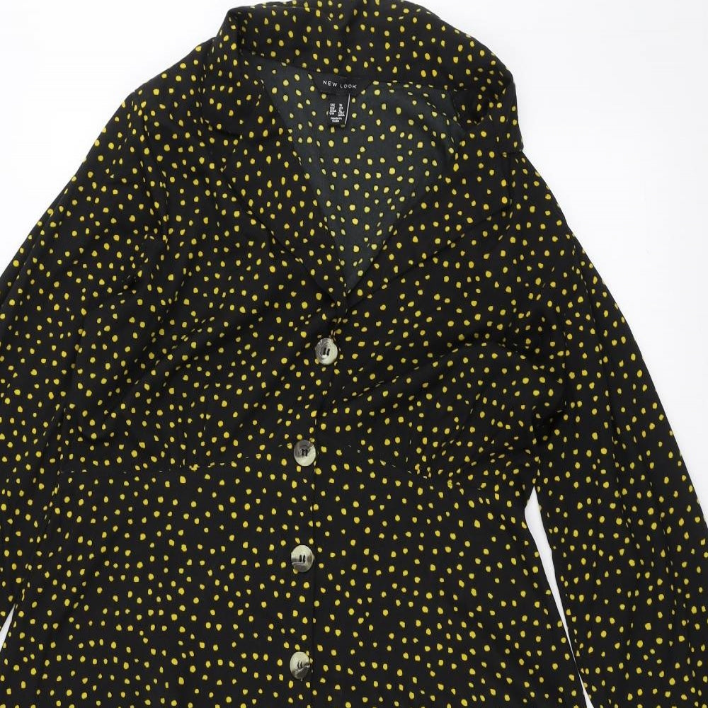 New Look Womens Black Polka Dot  A-Line  Size 16