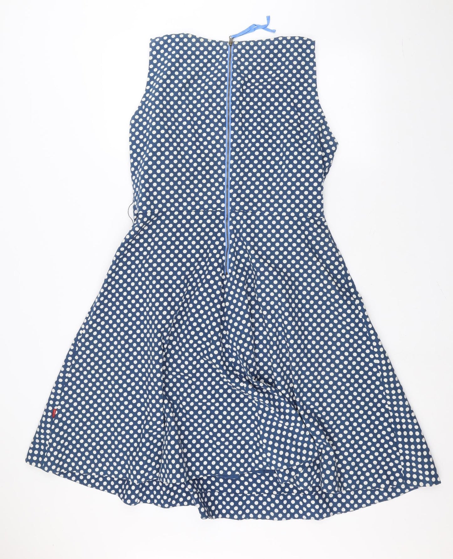 Vacknox Womens Blue Polka Dot  A-Line  Size 12