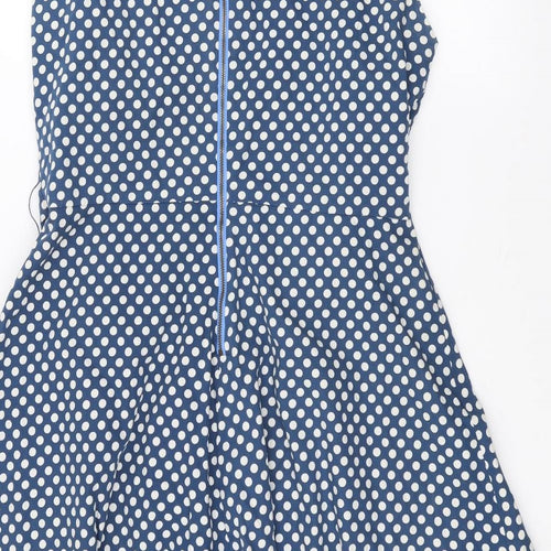 Vacknox Womens Blue Polka Dot  A-Line  Size 12