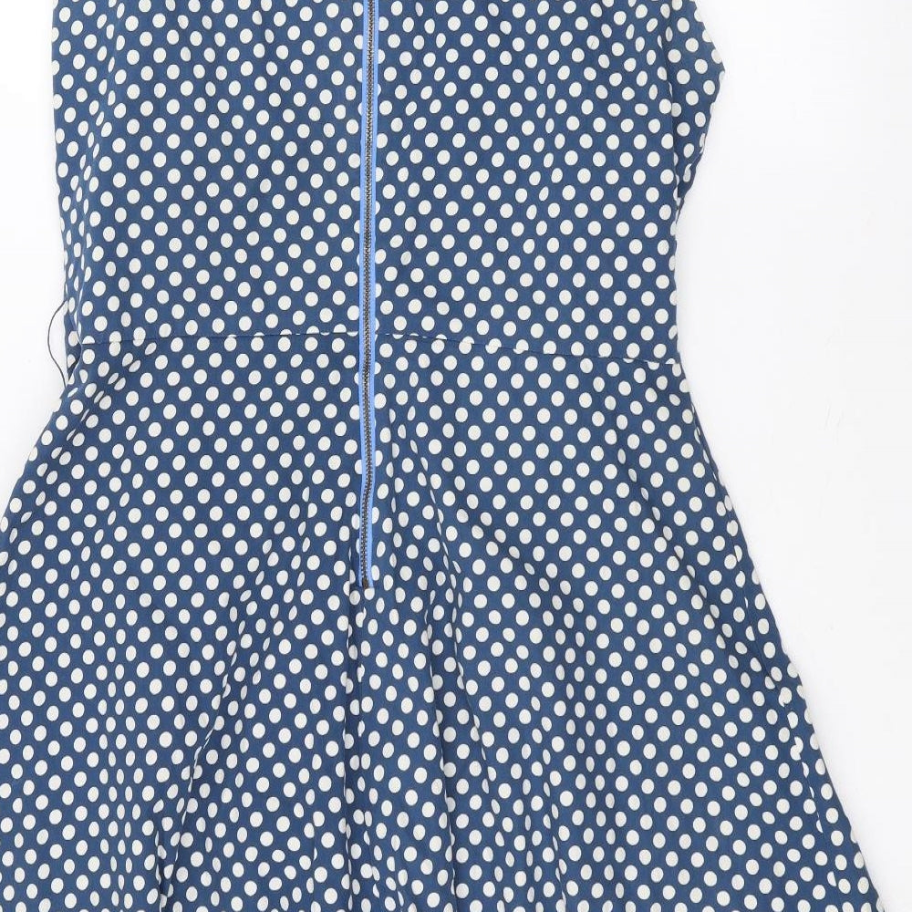 Vacknox Womens Blue Polka Dot  A-Line  Size 12