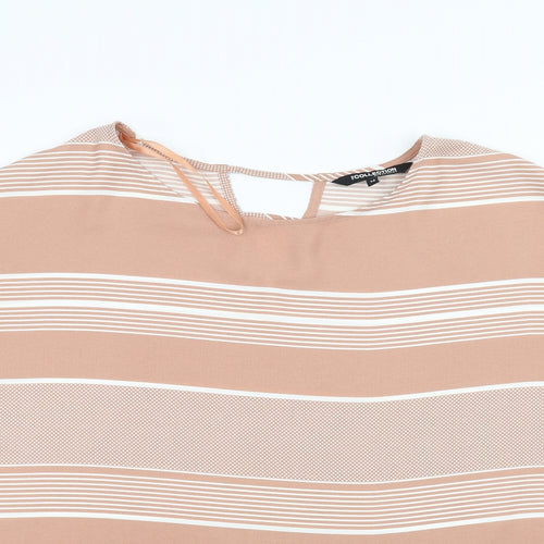 debinhams Womens Pink Striped  Basic T-Shirt Size 14