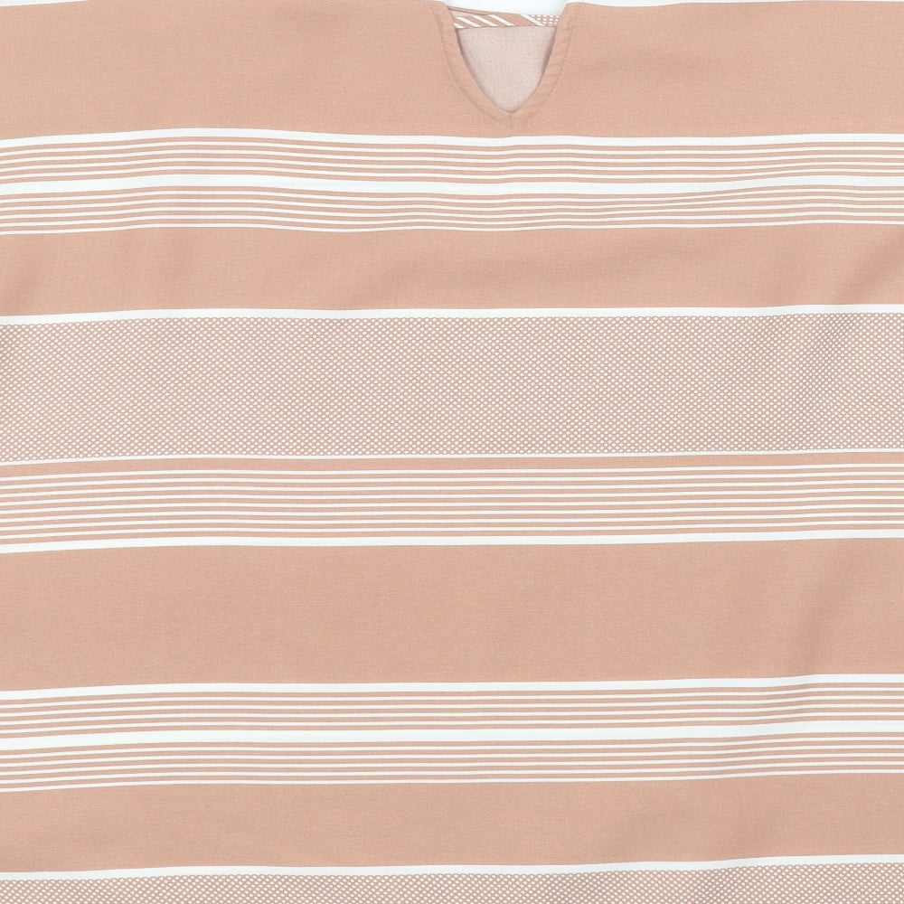 debinhams Womens Pink Striped  Basic T-Shirt Size 14