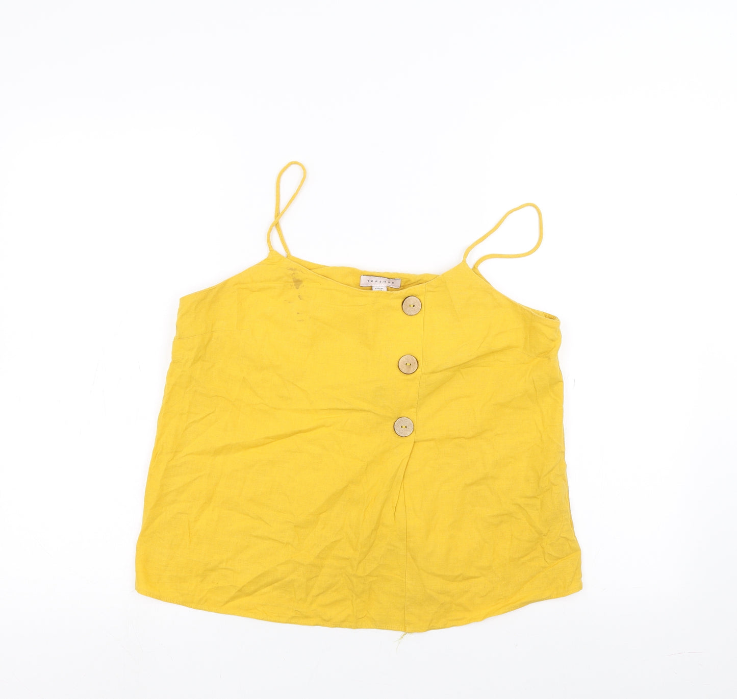 Topshop Womens Yellow   Basic T-Shirt Size 12
