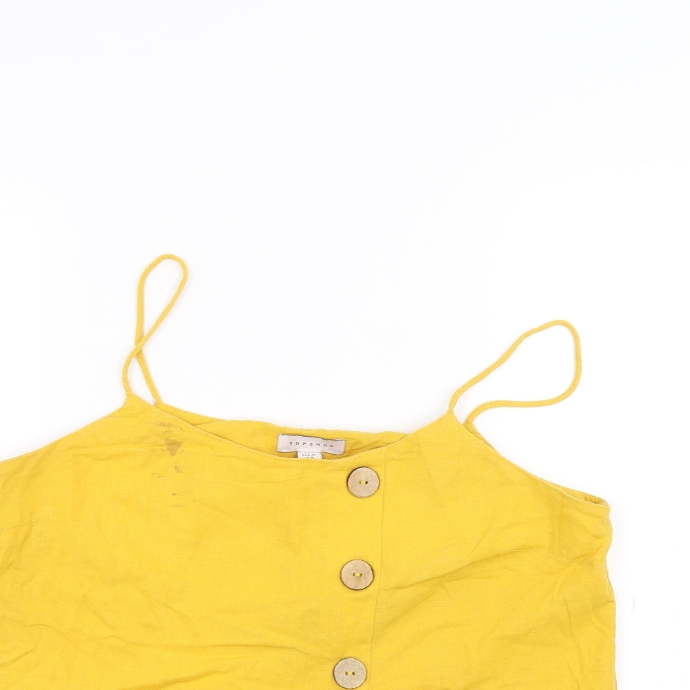 Topshop Womens Yellow   Basic T-Shirt Size 12