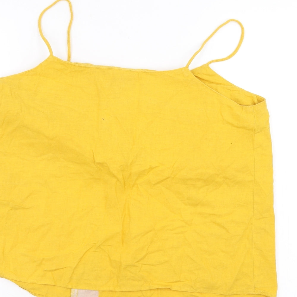 Topshop Womens Yellow   Basic T-Shirt Size 12