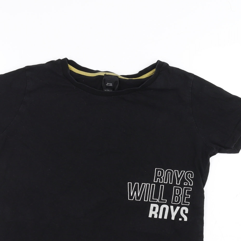 River Island Boys Black   Basic T-Shirt Size 9-10 Years