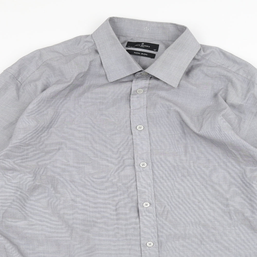 Jeff Banks Mens Grey    Dress Shirt Size 18