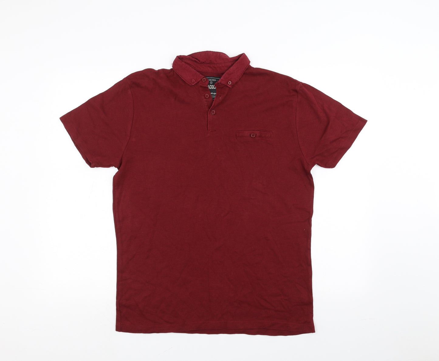 Peacocks Mens Red    Polo Size M