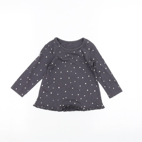 George Baby Black Polka Dot  Basic T-Shirt Size 9-12 Months