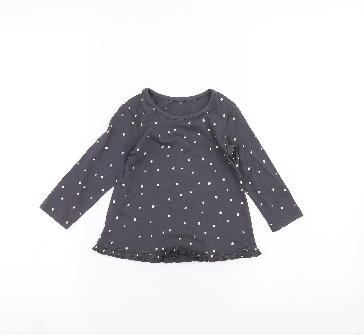 George Baby Black Polka Dot  Basic T-Shirt Size 9-12 Months