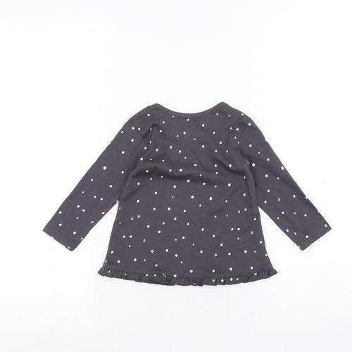 George Baby Black Polka Dot  Basic T-Shirt Size 9-12 Months