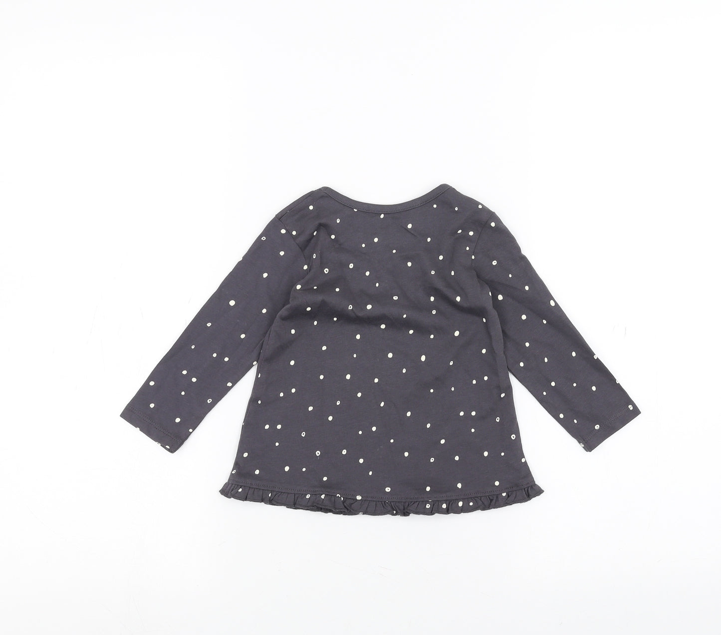George Baby Black Polka Dot  Basic T-Shirt Size 9-12 Months