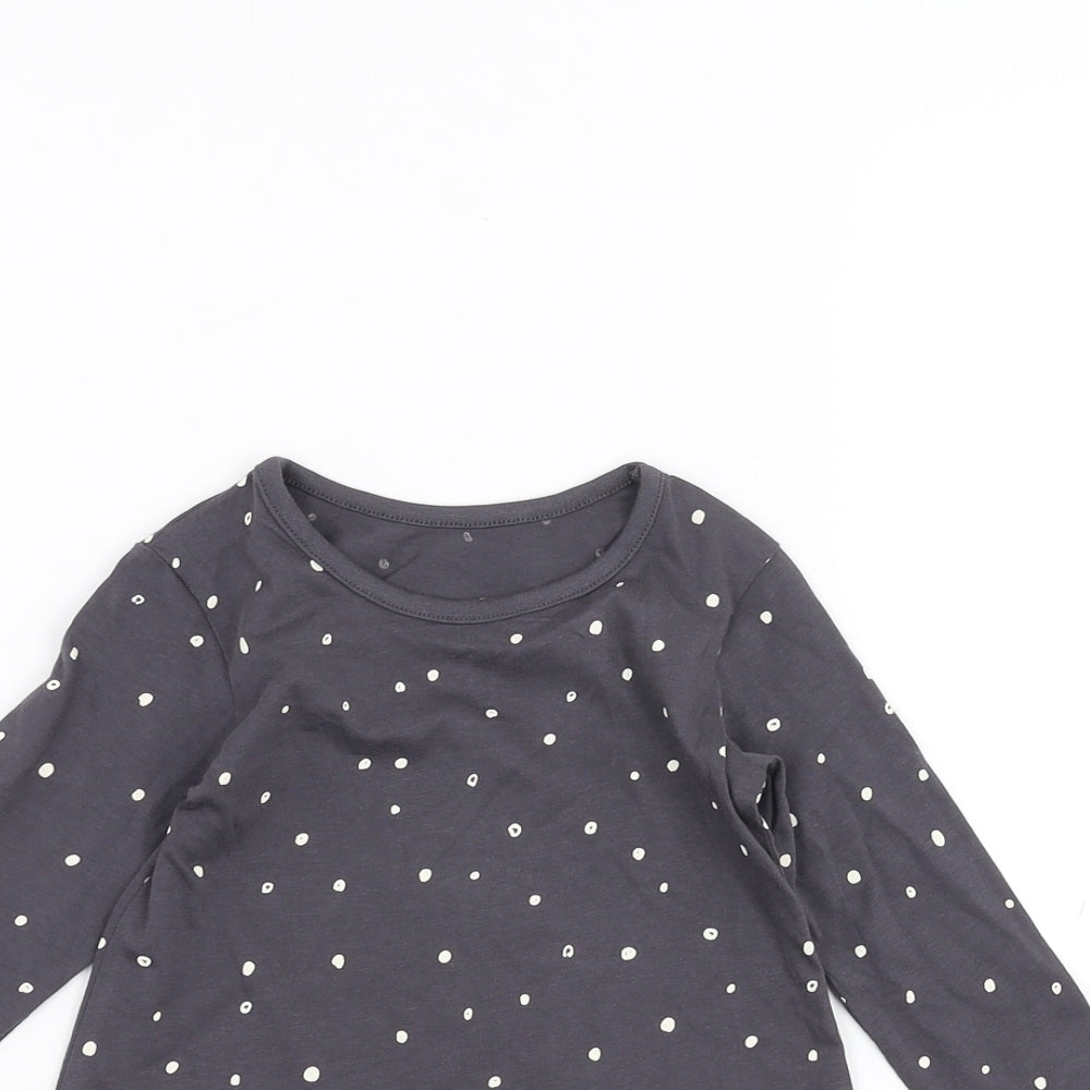 George Baby Black Polka Dot  Basic T-Shirt Size 9-12 Months