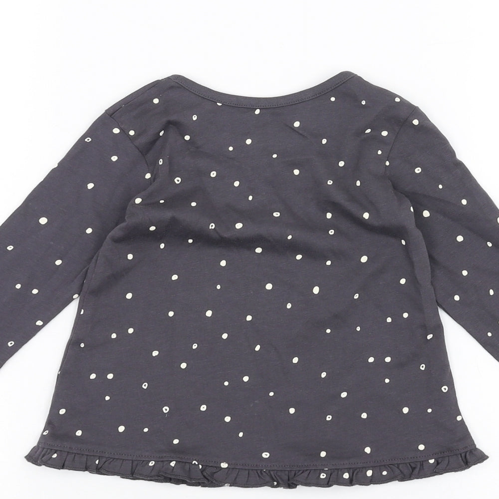 George Baby Black Polka Dot  Basic T-Shirt Size 9-12 Months