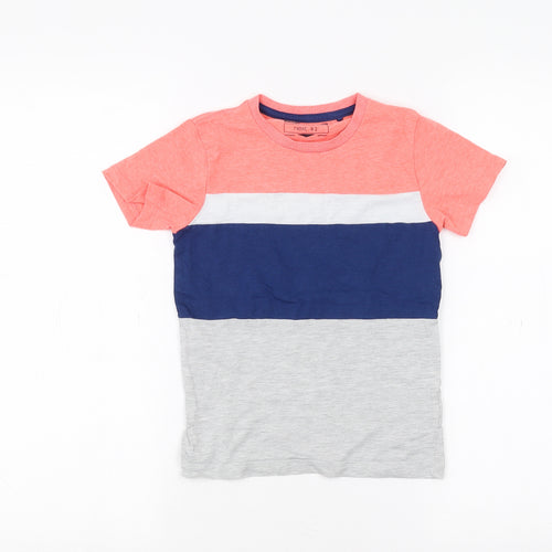 NEXT Girls Grey Striped  Basic T-Shirt Size 5-6 Years