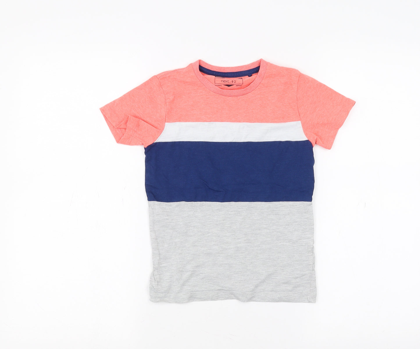 NEXT Girls Grey Striped  Basic T-Shirt Size 5-6 Years