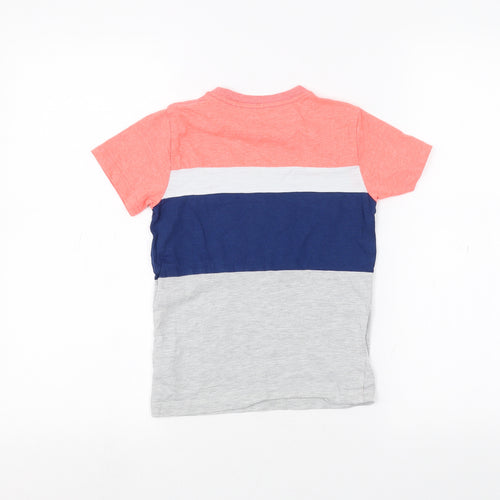 NEXT Girls Grey Striped  Basic T-Shirt Size 5-6 Years