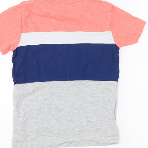 NEXT Girls Grey Striped  Basic T-Shirt Size 5-6 Years