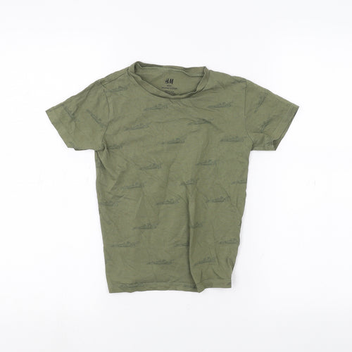 H&M Boys Green   Basic T-Shirt Size 6-7 Years