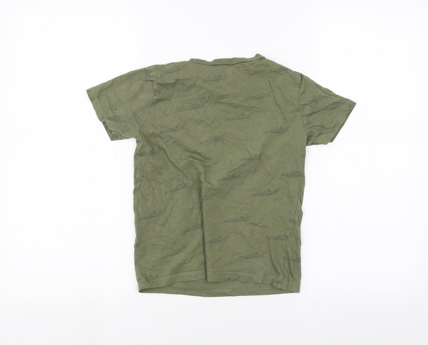 H&M Boys Green   Basic T-Shirt Size 6-7 Years
