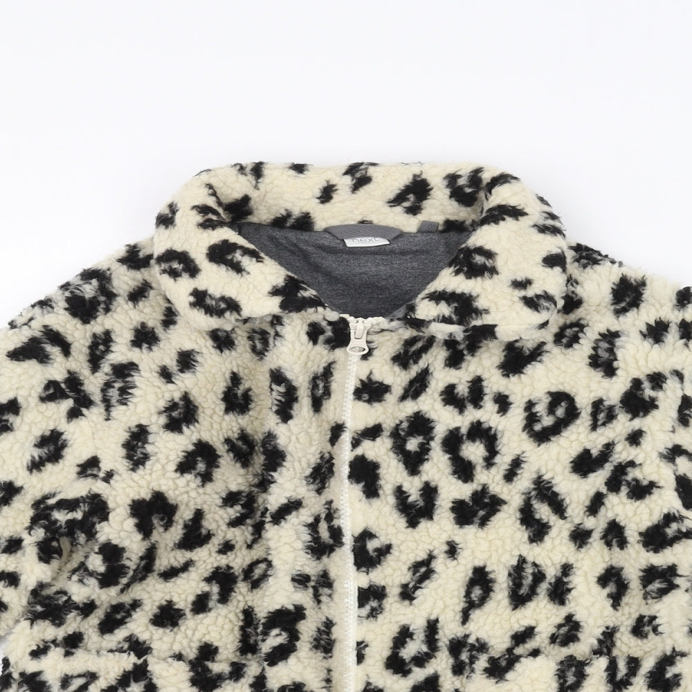 NEXT Girls White Animal Print  Jacket  Size 9 Years