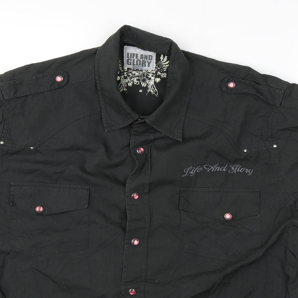 Life And Glory Womens Green   Basic Button-Up Size L