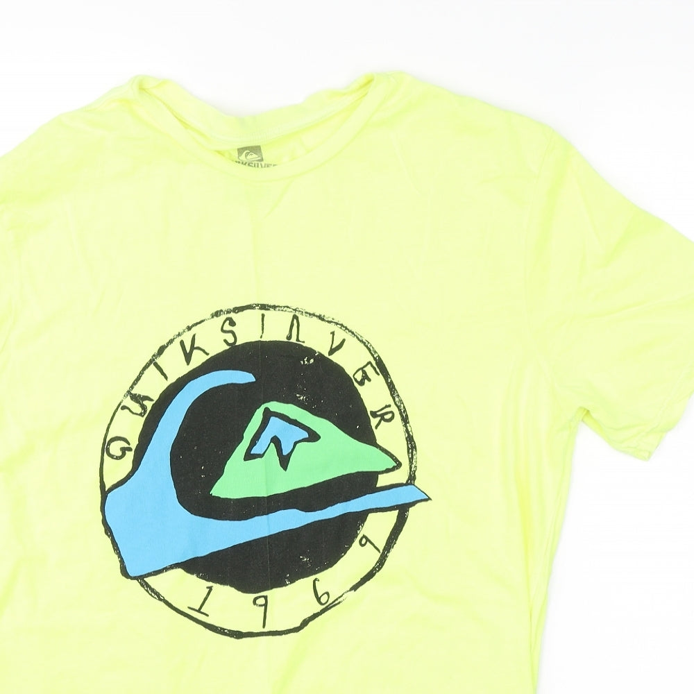 Quicksilver Mens Yellow    T-Shirt Size L