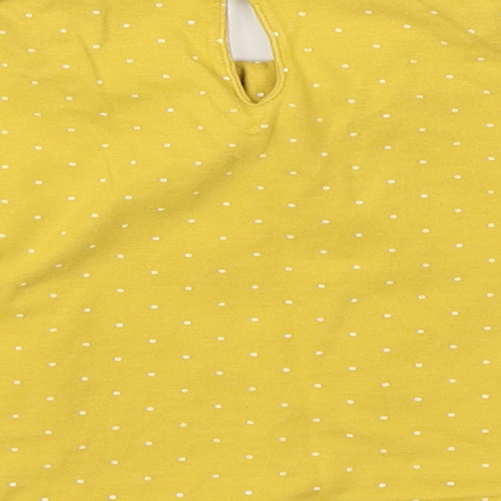 Marks & Spencer Girls Yellow Polka Dot  Basic T-Shirt Size 9-12 Months