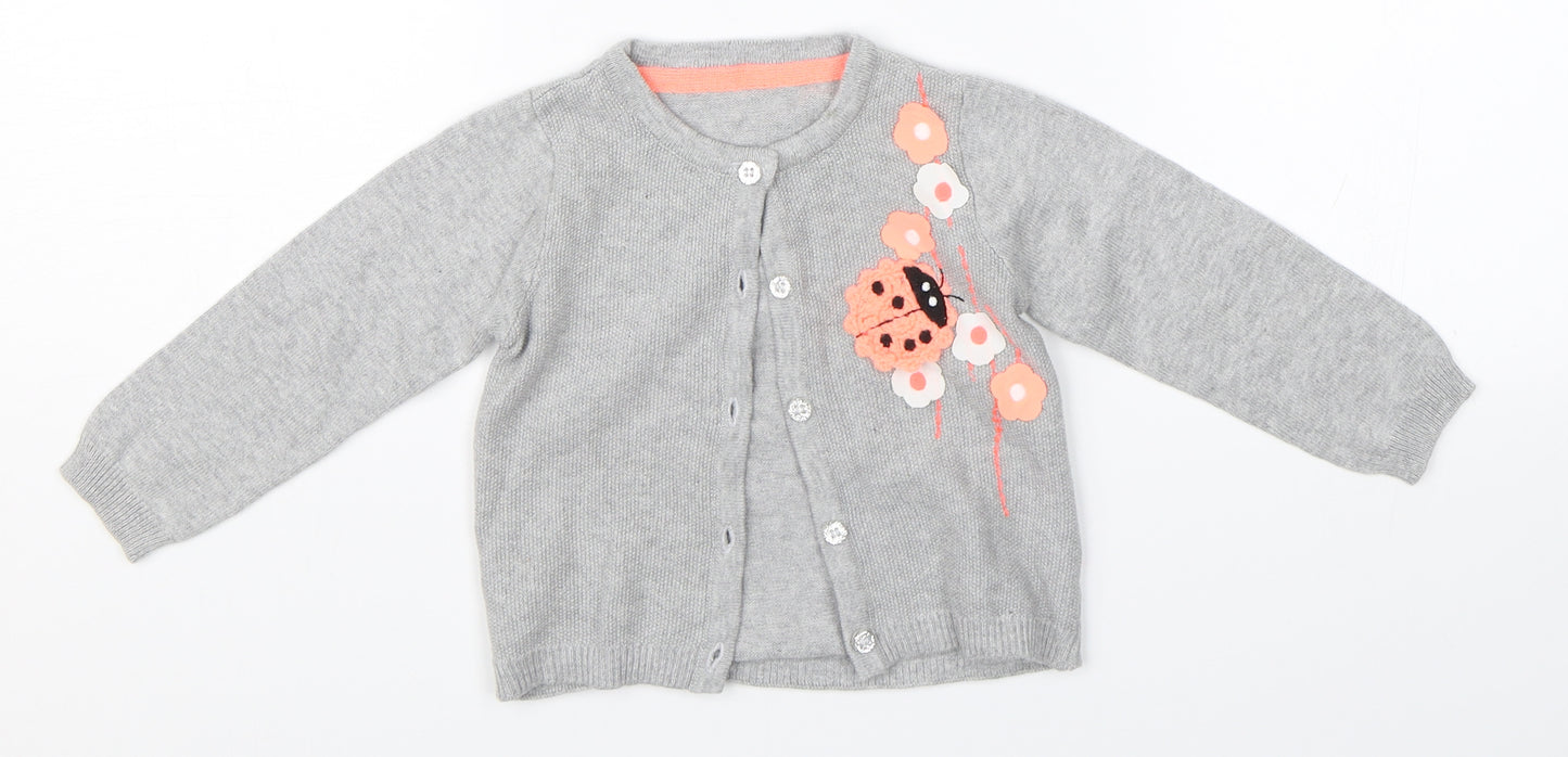 Nutmeg Girls Grey   Cape Jumper Size 9-12 Months