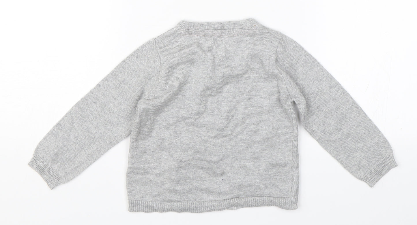 Nutmeg Girls Grey   Cape Jumper Size 9-12 Months