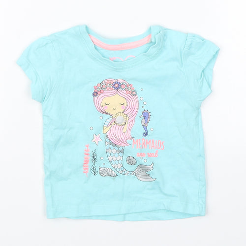 Primark Girls Blue   Basic T-Shirt Size 3-6 Months