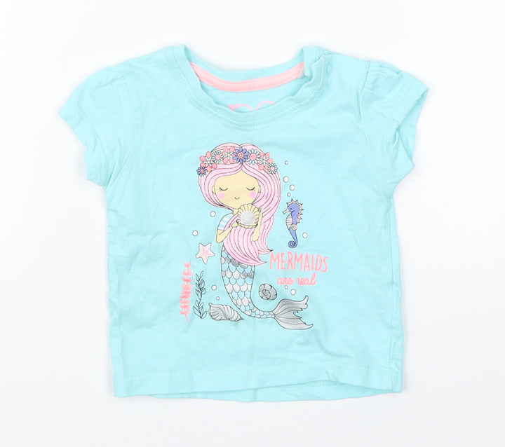 Primark Girls Blue Basic T-Shirt Size 3-6 Months
